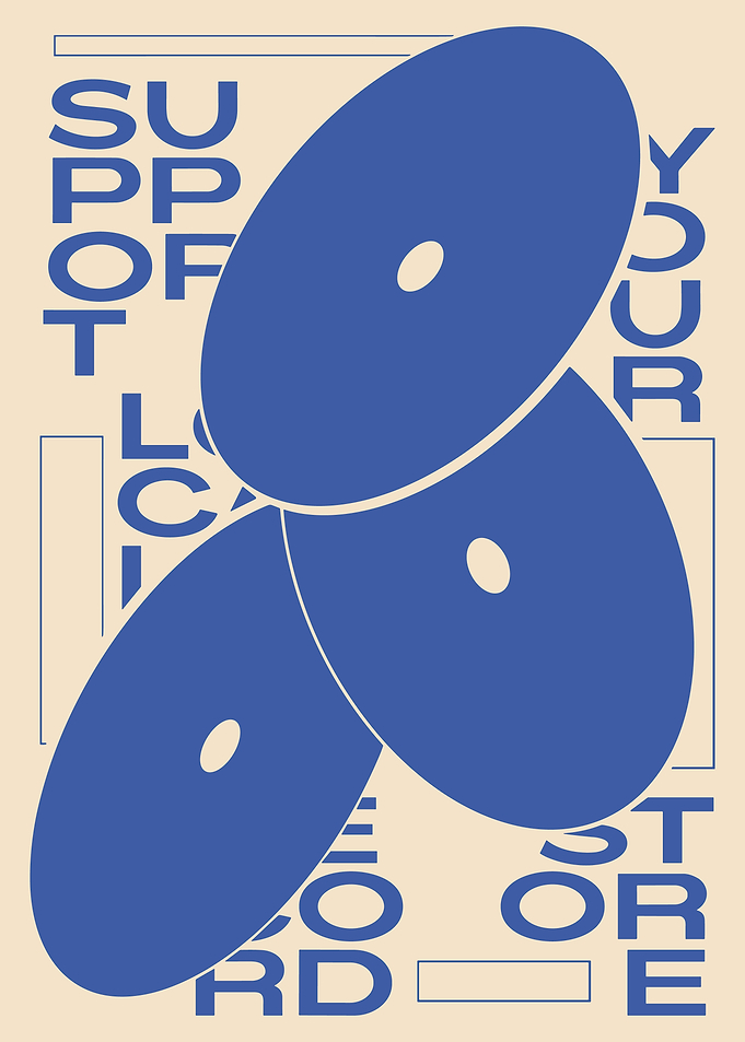Support Your Local Record Poster, Vinyl Music Wall Art, Modern Indie Shop Print