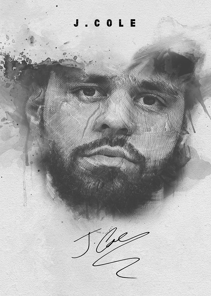 J. Cole Watercolor Portrait