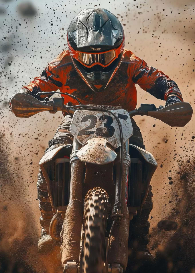 Motocross Rider in Action