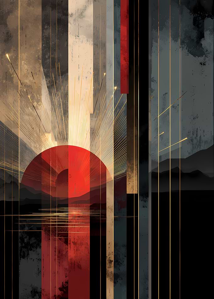 Abstract Sunrise with Geometric Elements