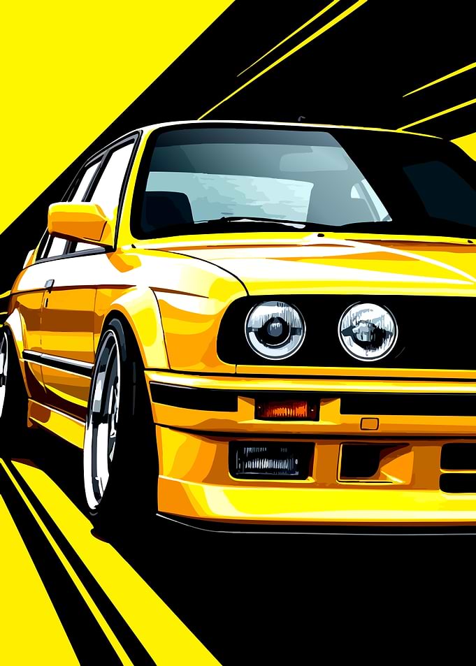 Yellow BMW E30 M3
