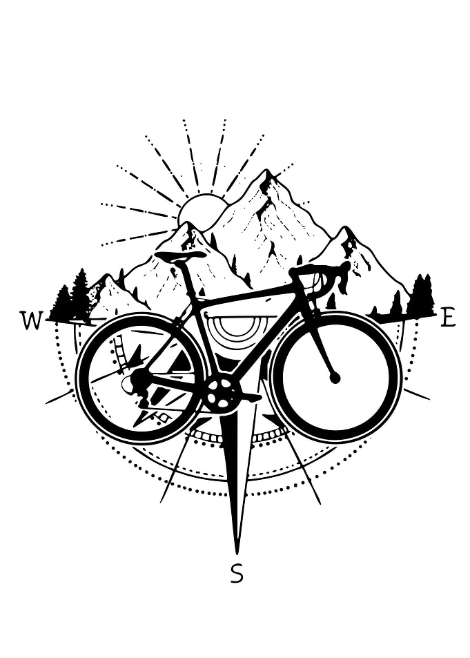 Bicycle Mountains Compass Sun