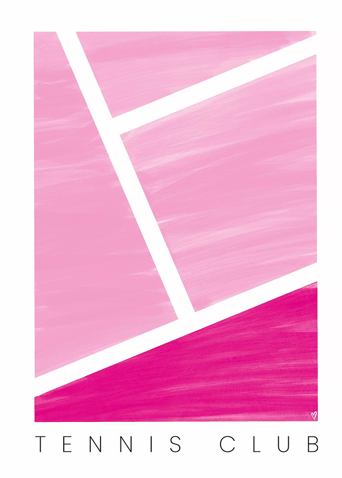 Pink Tennis Club Abstract Art