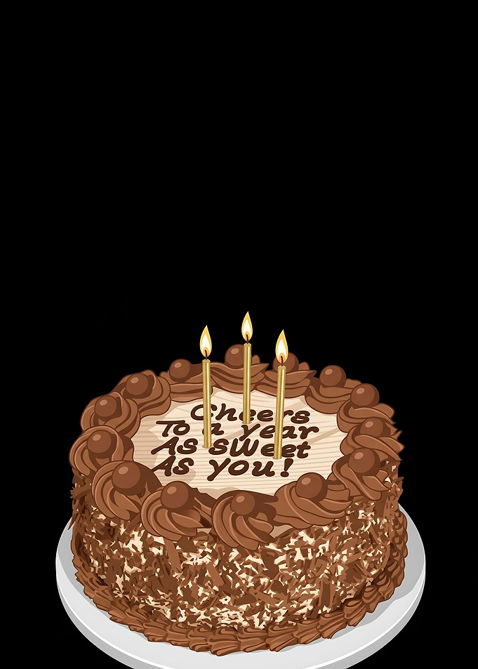 Chocolate birthday cake with candles