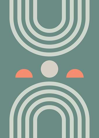 Abstract Geometric Rainbow Shapes