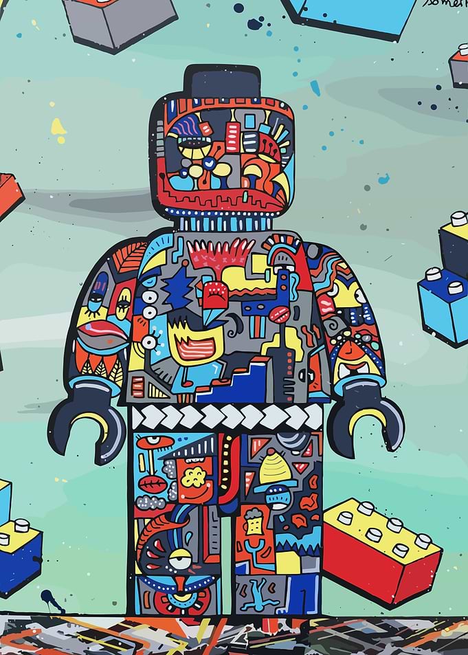 Graffiti Lego Robot Art