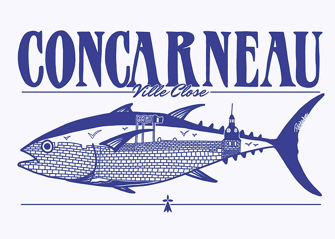 Concarneau Ville Close Tuna Illustration