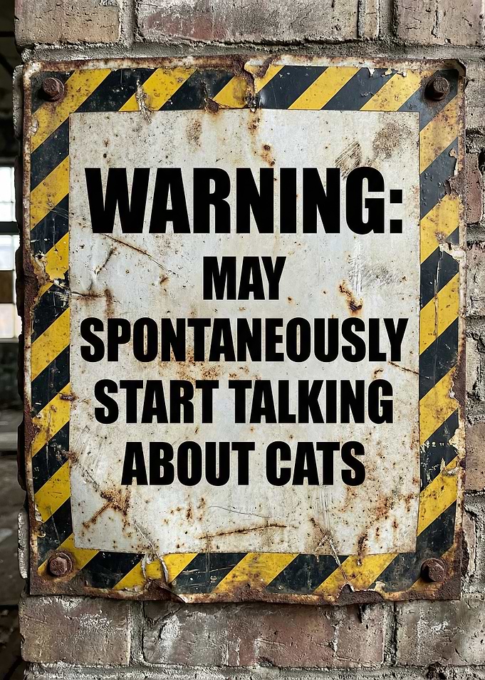 Warning Sign About Talking About Cats