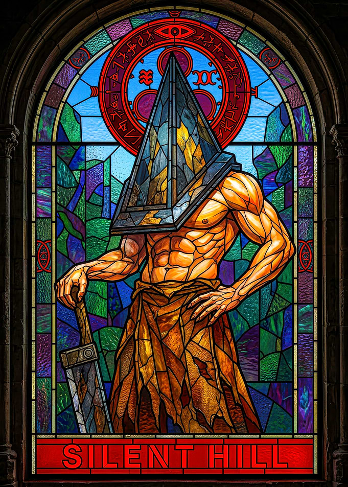 Silent Hill Pyramid Head Stained Glass