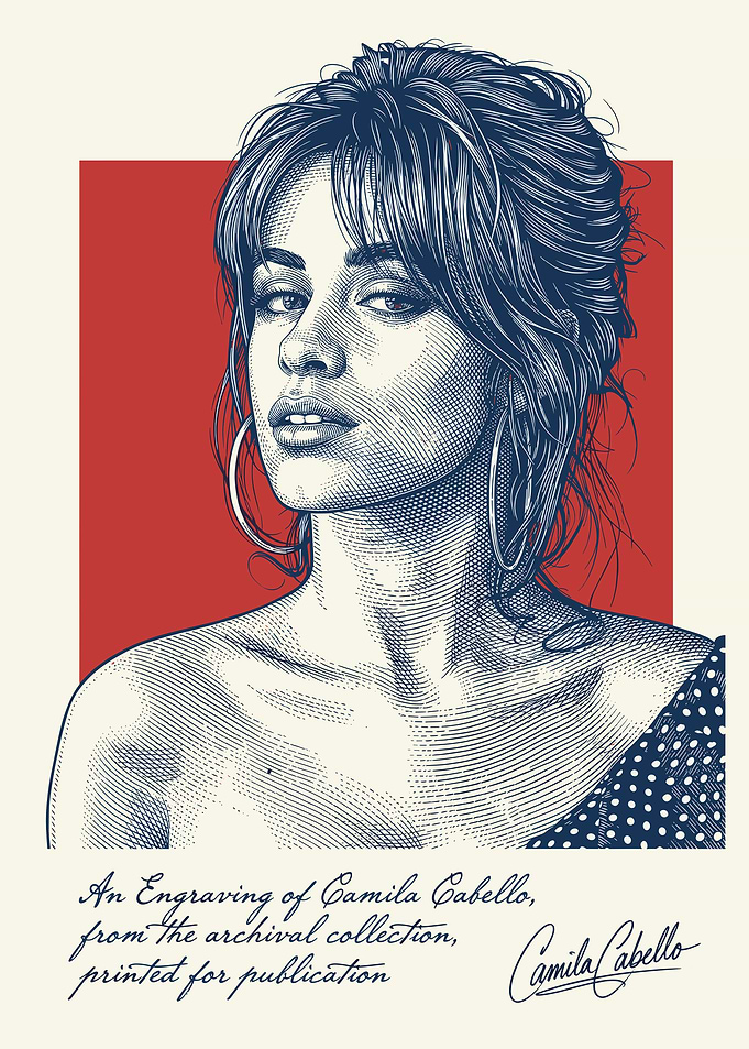 Engraving of Camila Cabello