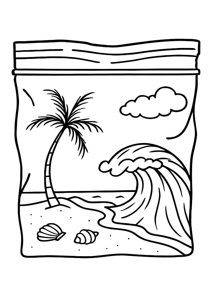 Tropical Beach Scene in a Bag