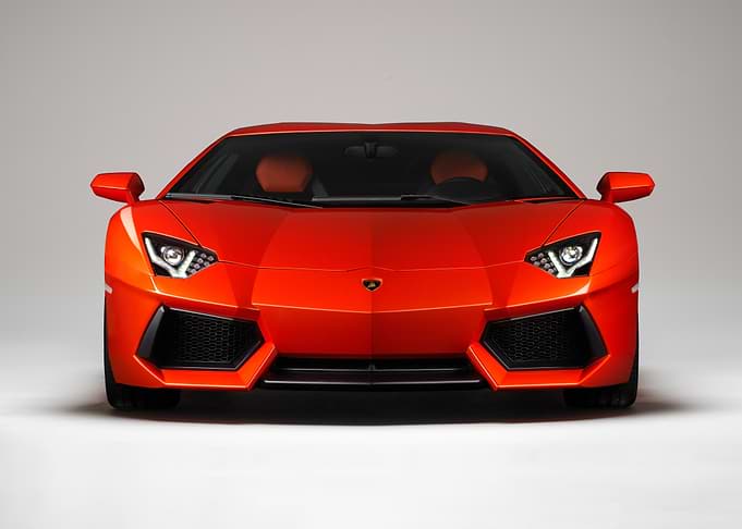 Orange Lamborghini Aventador Front View