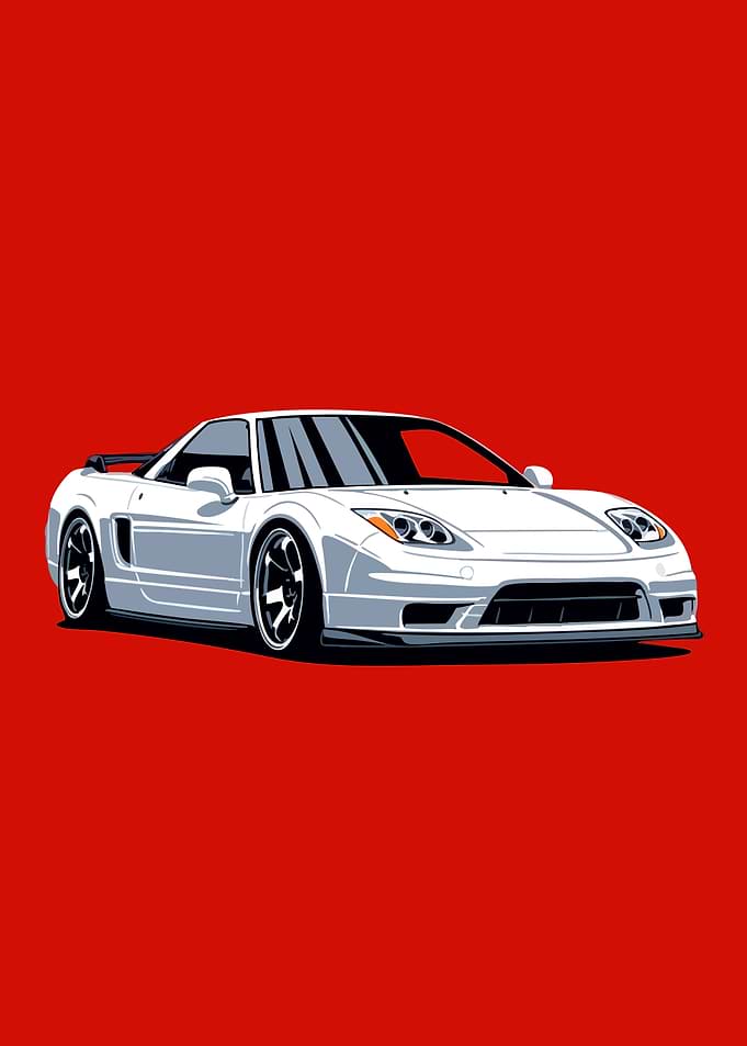White Sports Car Illustration