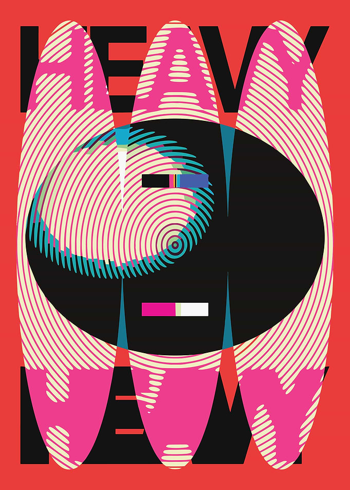 Heavy Envy Poster, Abstract Modern Wall Art, Bold Graphic Red Contemporary Print