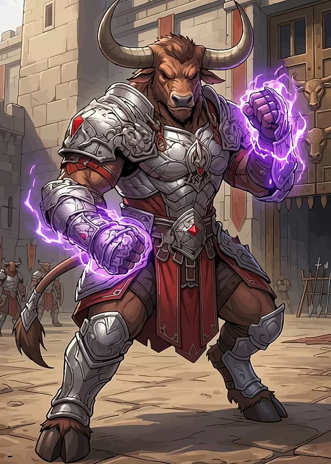 Minotaur Warrior with Magic