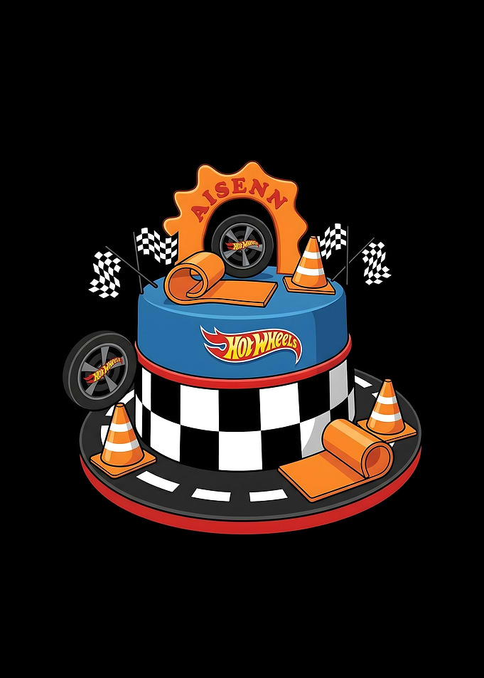Hot Wheels Themed Birthday Cake