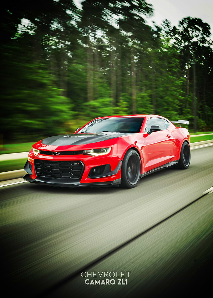 Red Chevrolet Camaro ZL1 Poster