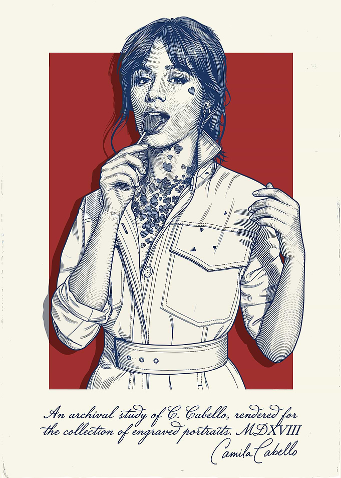 Camila Cabello Engraved Portrait