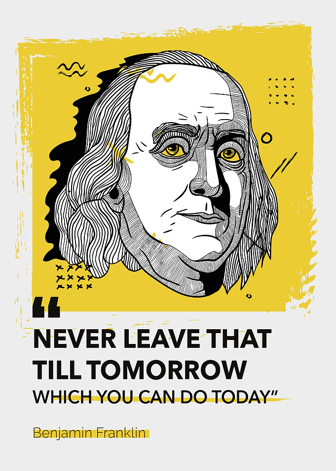 Benjamin Franklin Quote Poster