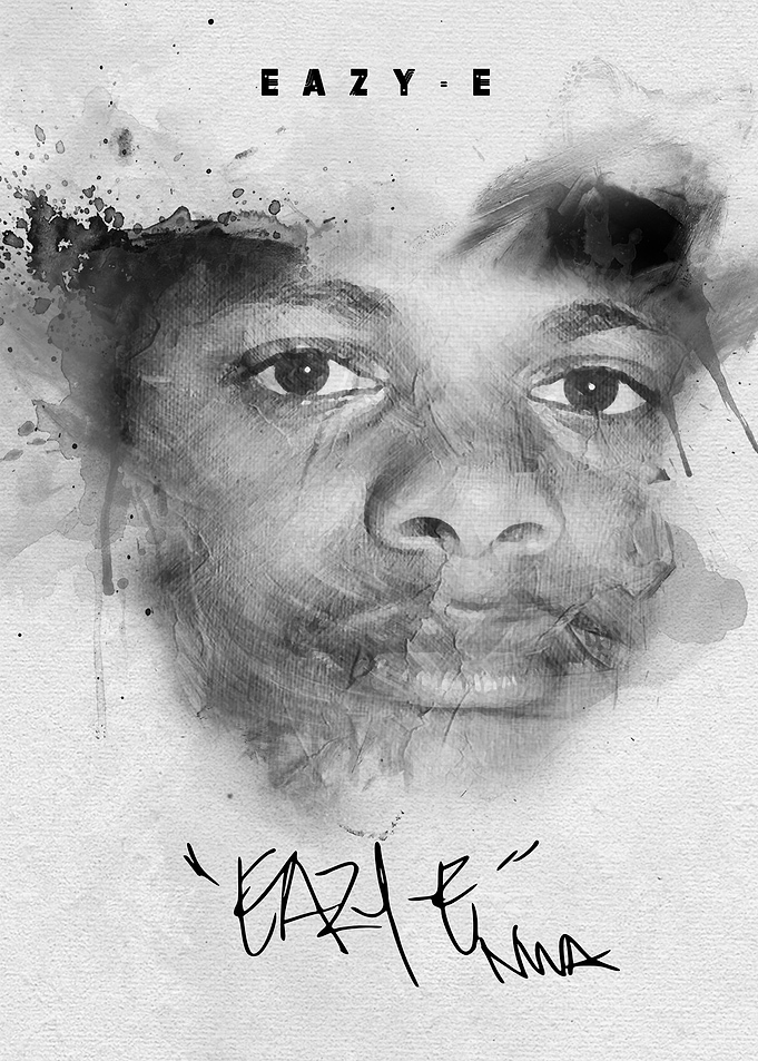 Eazy-E Portrait with Signature