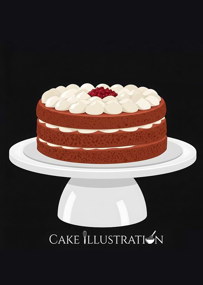 Red Velvet Cake on Stand