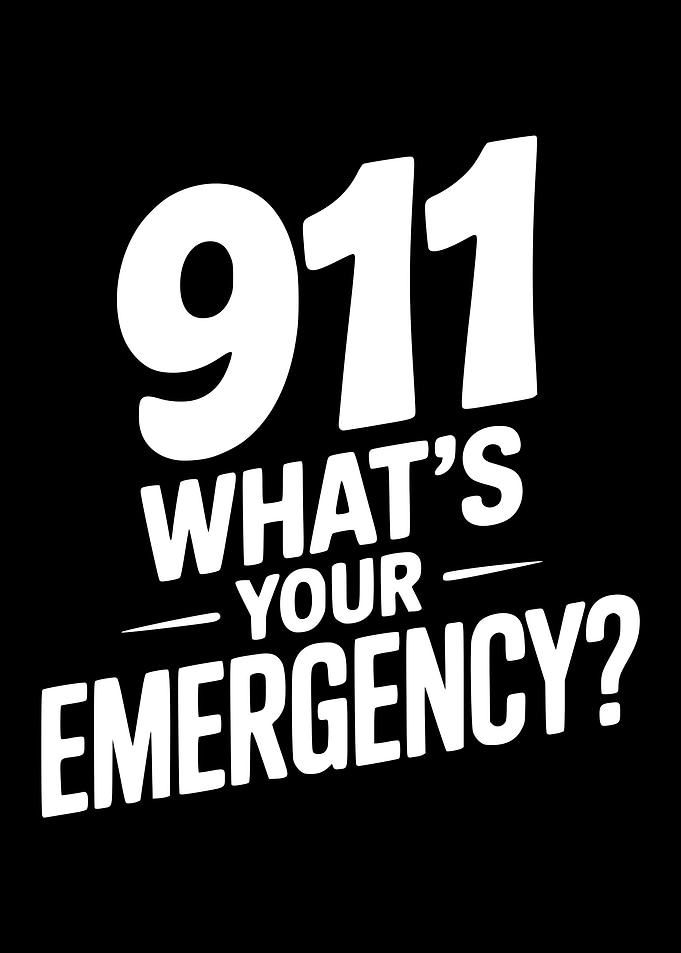 911 What's Your Emergency Text Art
