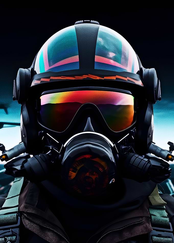 Pilot in futuristic gear