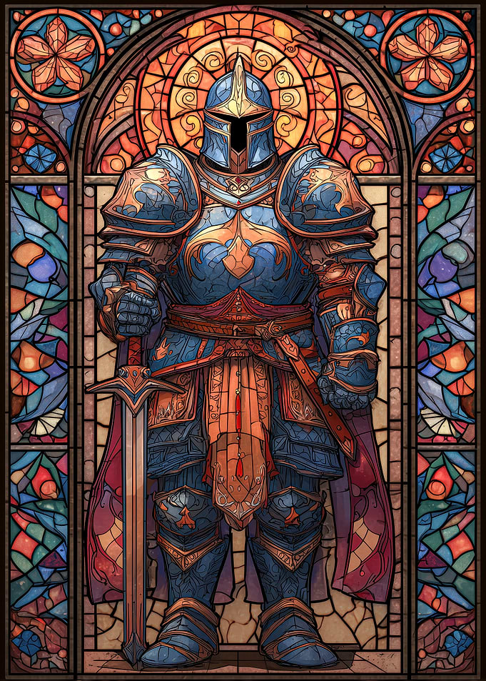 Knight in Stained Glass Armor