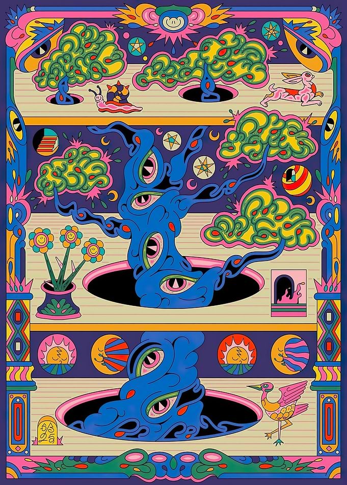 Psychedelic Surrealist Nature Scene