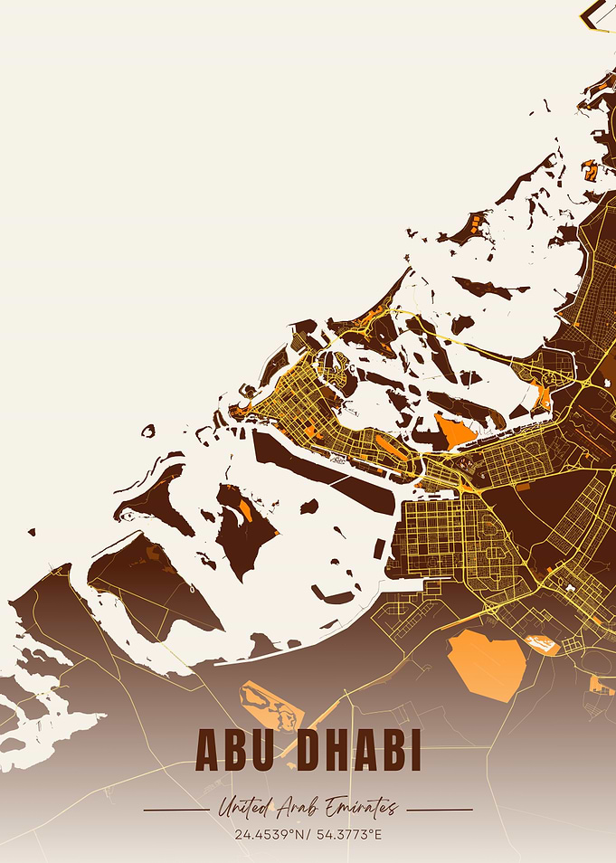 Abu Dhabi Map Art