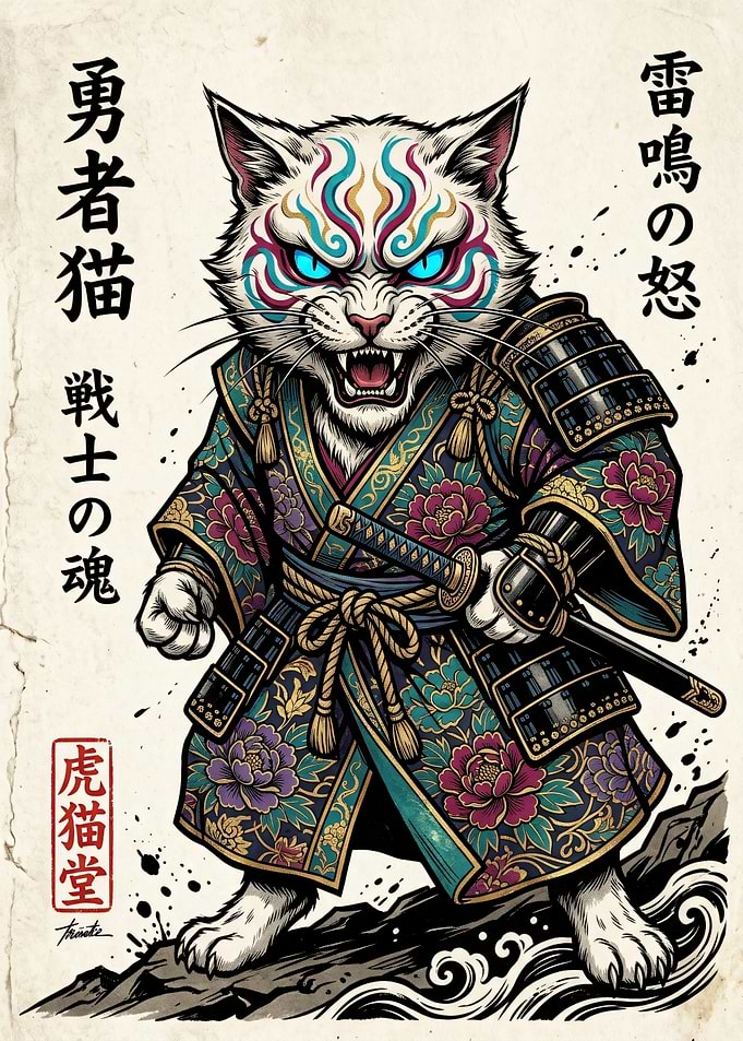 Samurai Cat Warrior