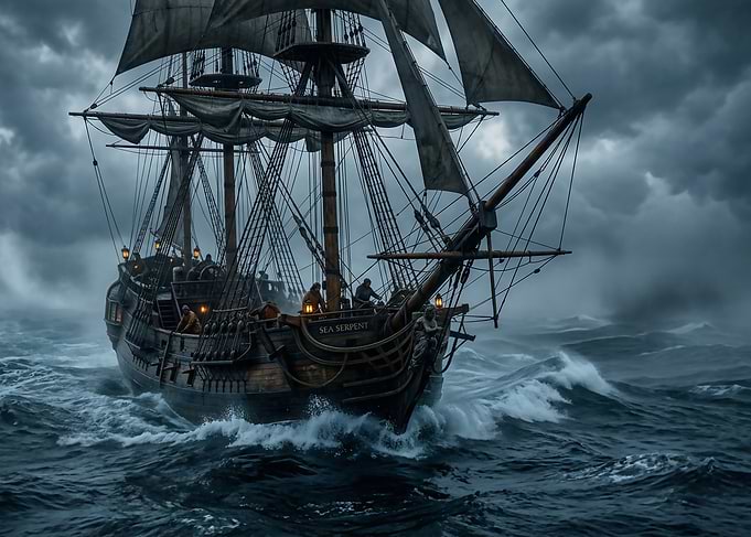 Pirate Ship in a Storm