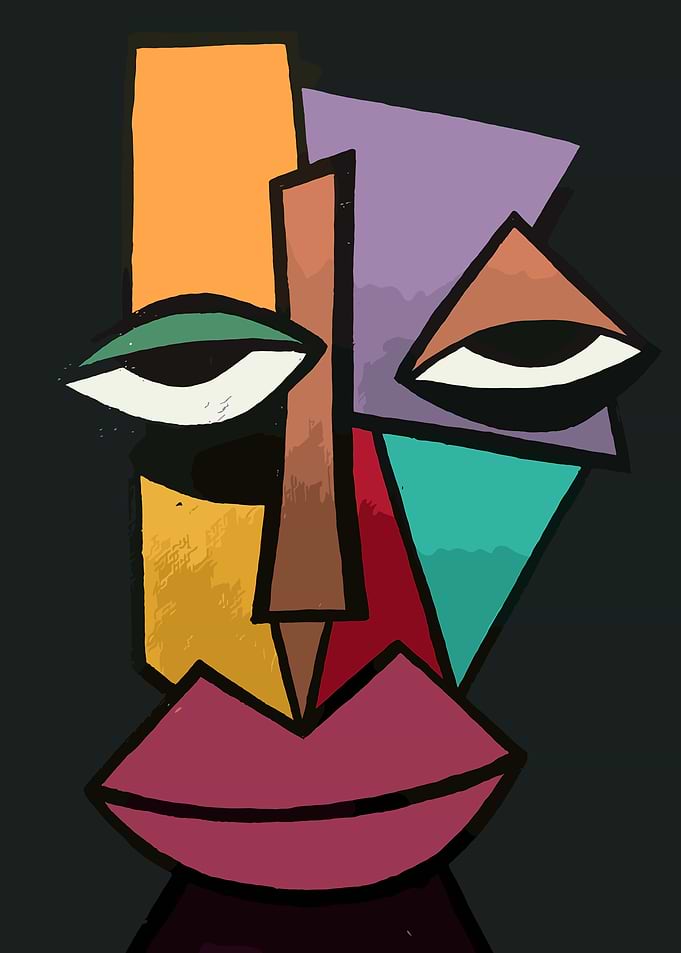 Abstract Cubist Face Portrait