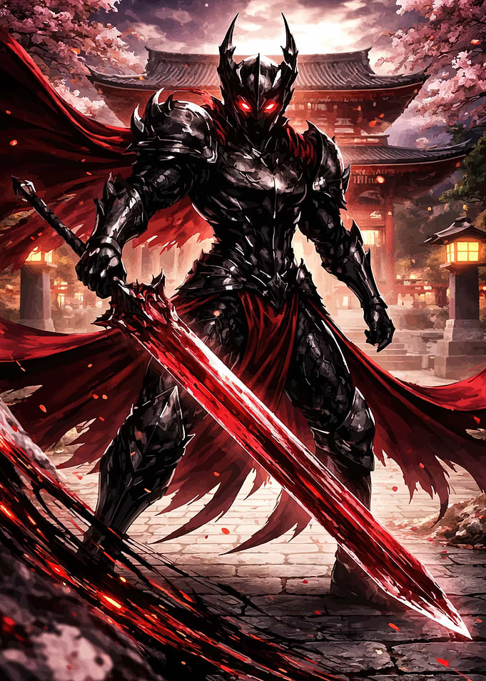 Dark Knight with Red Sword