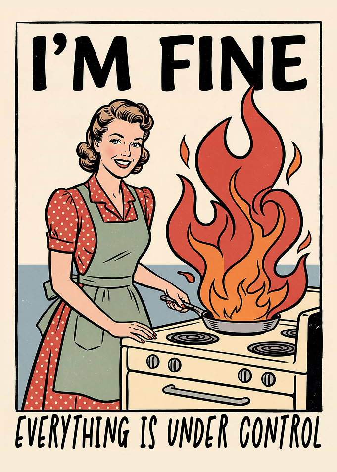 I'm Fine Retro Kitchen Woman