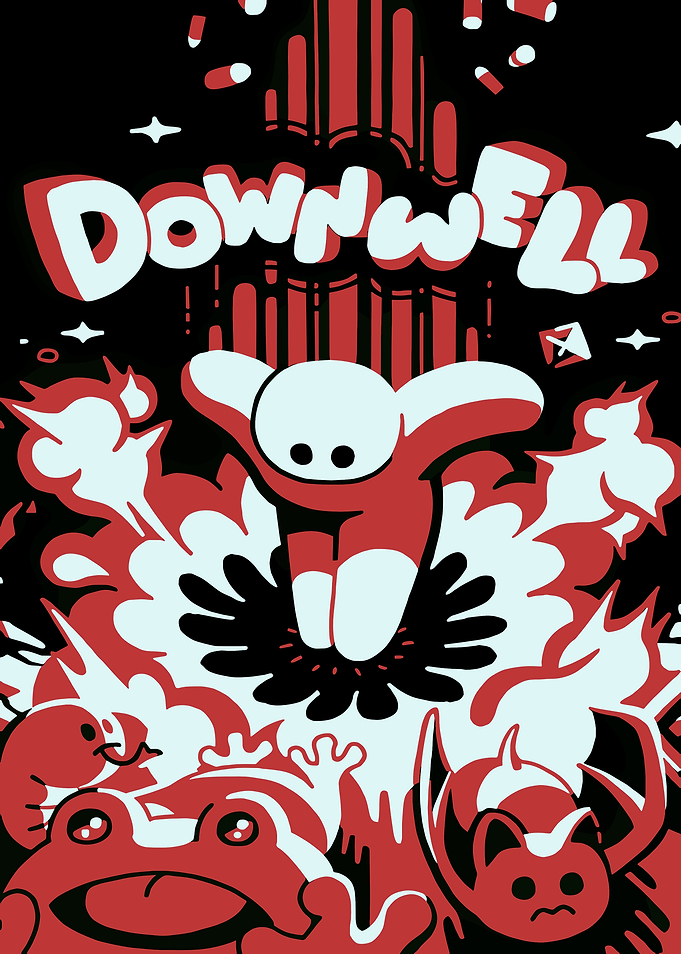 Downwell Game Art