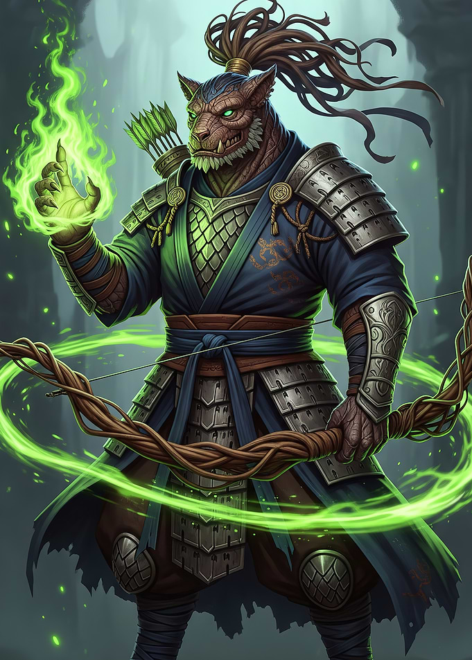 Fantasy Archer with Green Magic