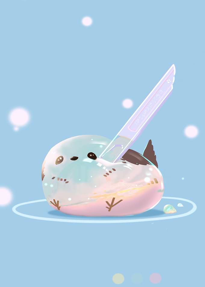 Cute Bird with a Knife