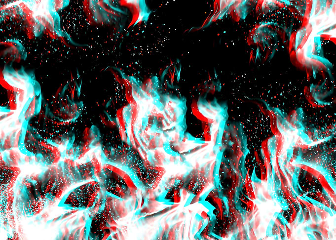 Abstract Fiery Glitch Effect
