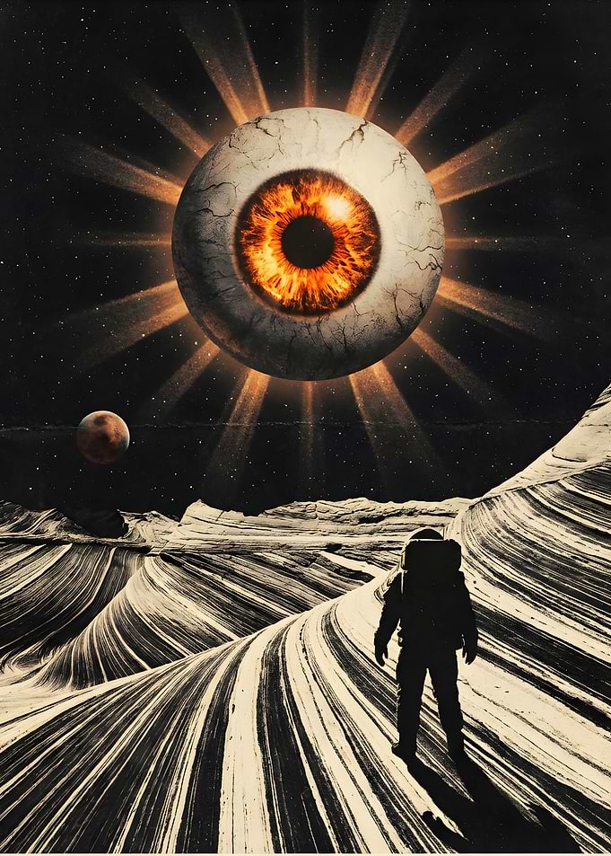 Astronaut Gazes at Giant Eye in Space