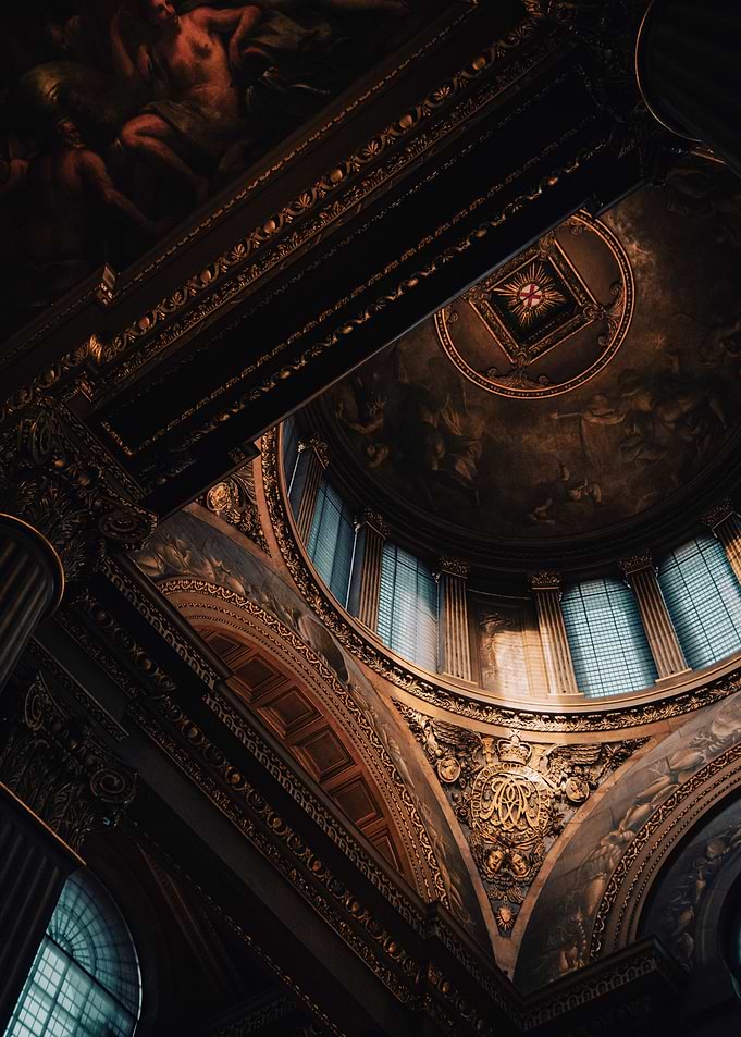 Ornate Dome Interior with Paintings