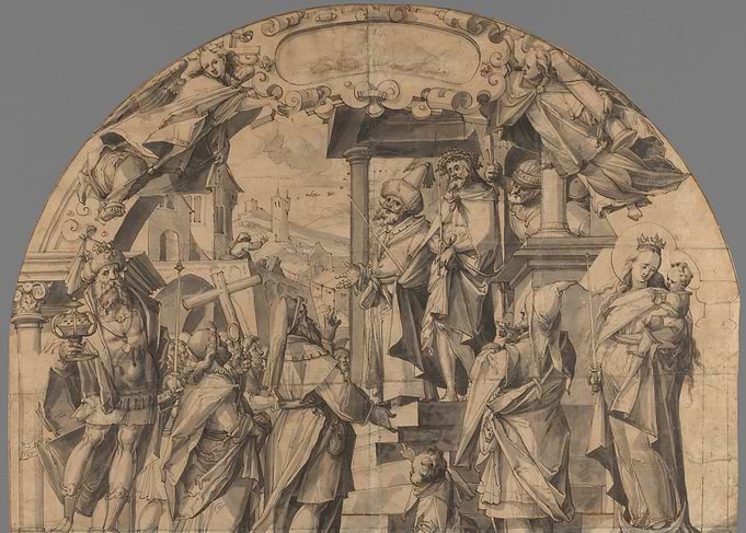 Religious Procession with Christ and Mary