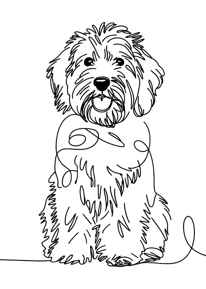 One Line Drawing of a Dog