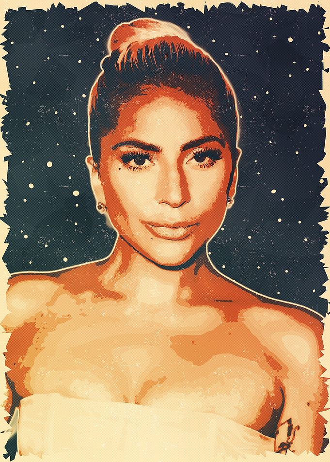 Lady Gaga Retro Portrait