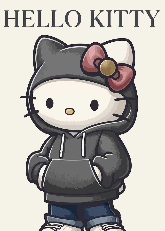Hello Kitty in Hoodie and Jeans