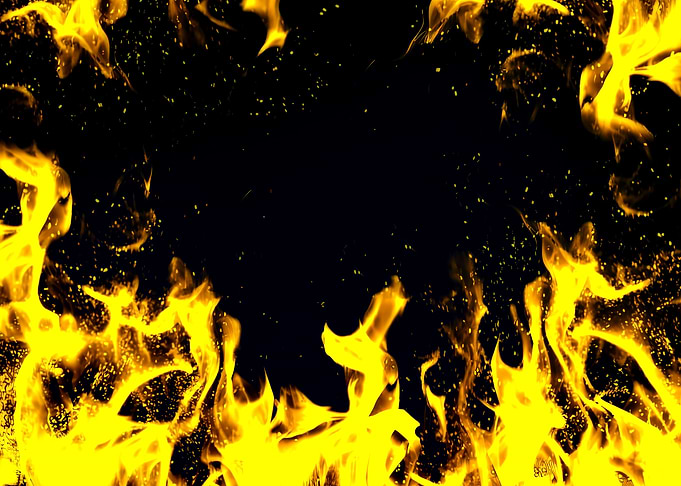 Fiery Border with Sparks