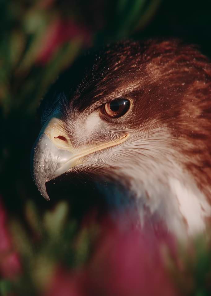 Close-up of a hawk's head