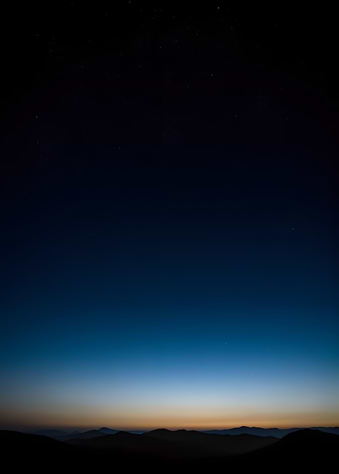 Twilight Horizon Over Mountains