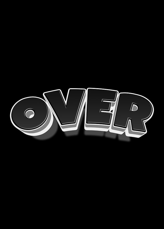 3D 'OVER' Text Art