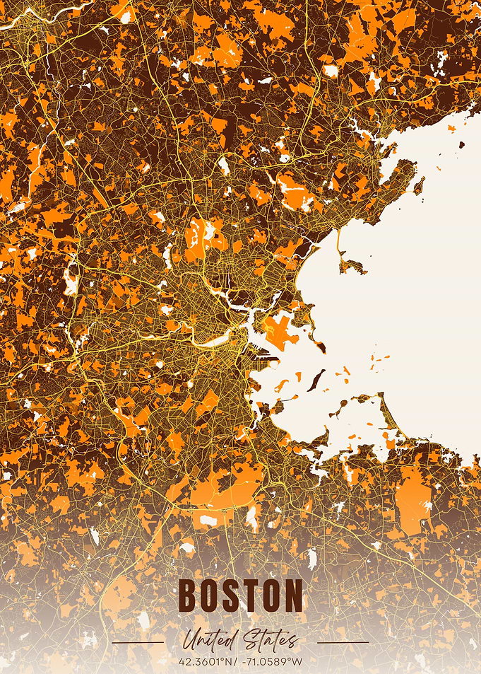 Boston City Map Art